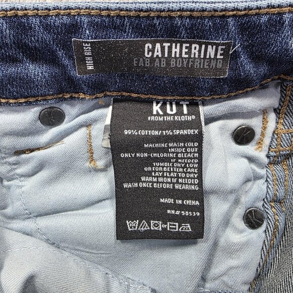 Kut from the Kloth Catherine Jeans Womens 6 Blue High Rise Fab Ab Boyfriend - Picture 6 of 10